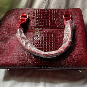 New Red Hand Bag with Change Purse and Credit Card holder
